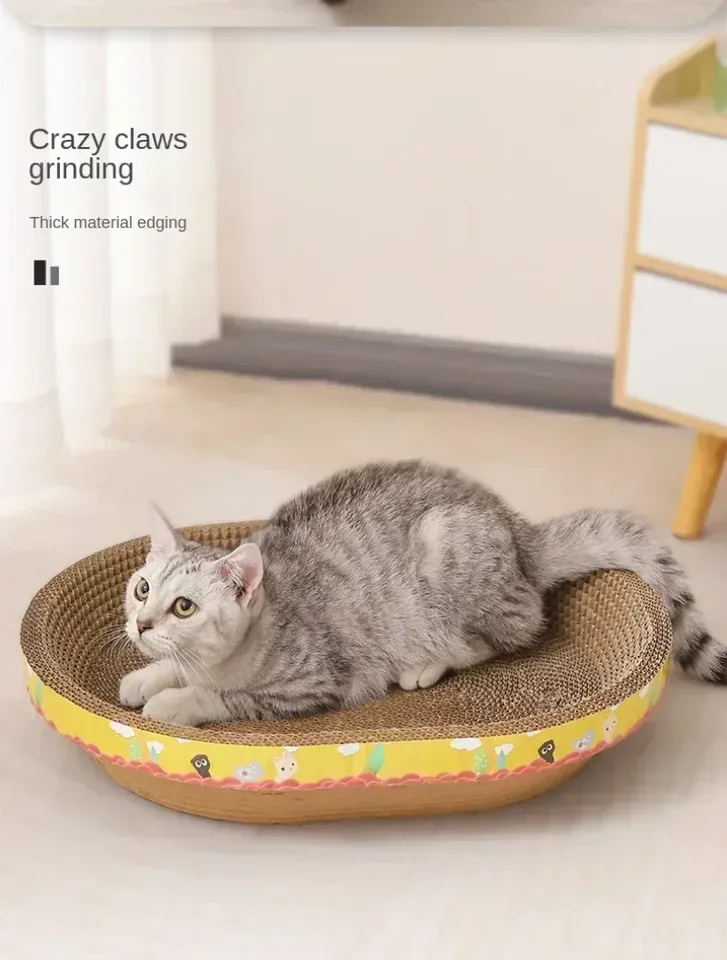 CatSTreeOval Scratching Board ClawGrindingScraper forCats ToysToy Pets Wear-resistant AccessoriesCorrugated Box Tower