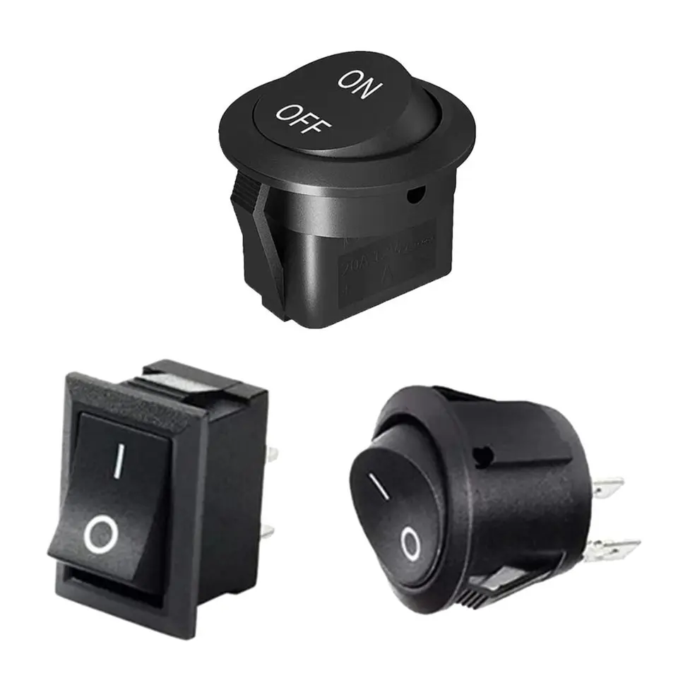 5 stuks schakelaar, 12 V, mini-schakelaarknop, ronde tuimelschakelaar