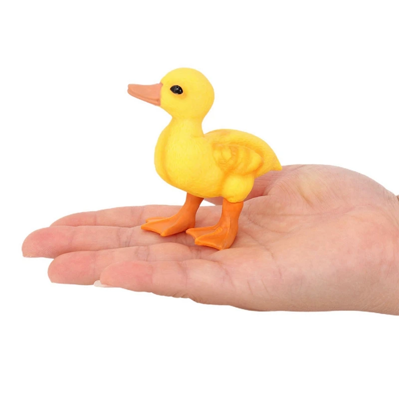 B05B-2X Farm Ducks Realistic Animal Figurines Duckling Little Duck Animal Figures For Children's Party Favors Toys Yellow