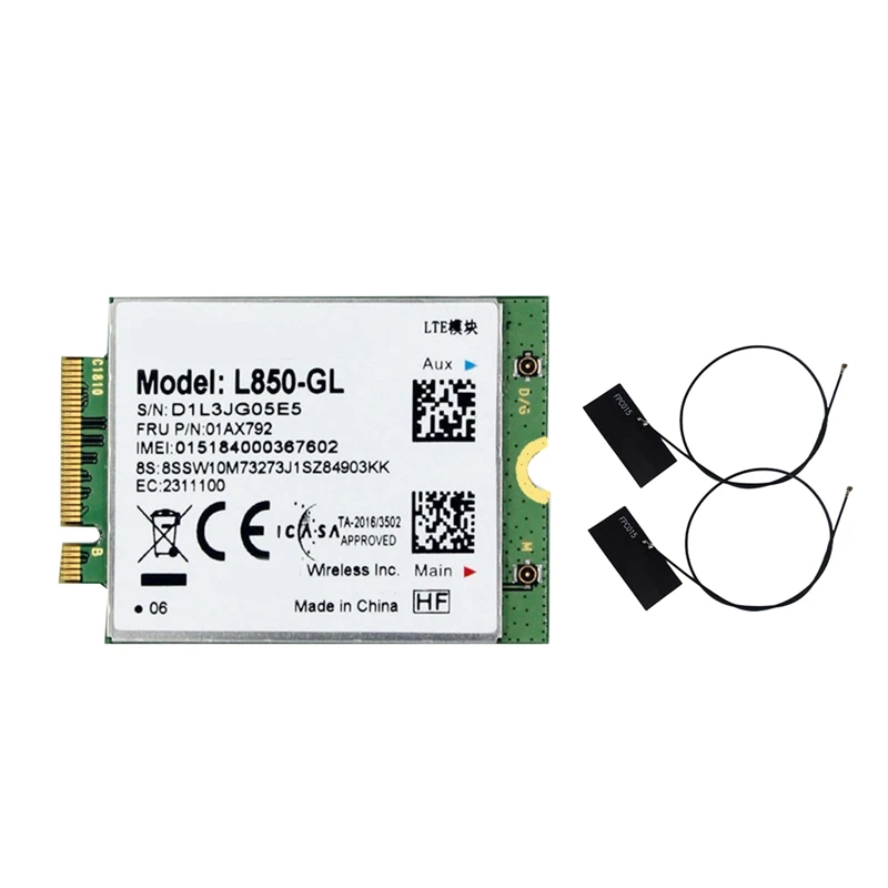 

Карта Wi-Fi L850 GL + запчасти для 2-антенны 01AX792, модуль NGFF M.2 для Lenovo Thinkpad T580 X280 L580 T480S T480 P52S