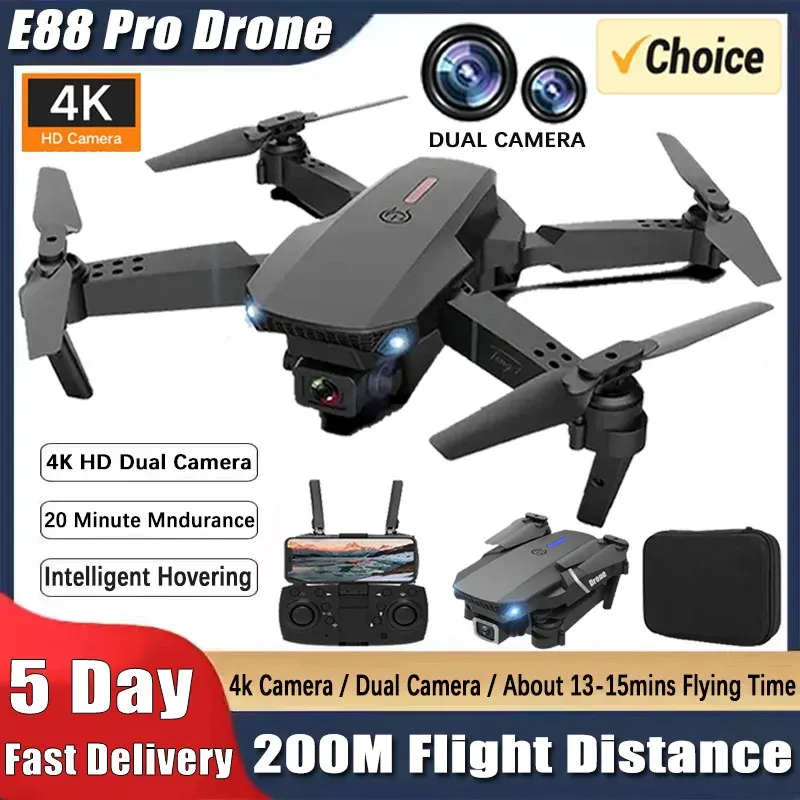 2025 E88pro Foldable Drone – 4K UHD Camera | 3D Flips | Headless Mode| Great for Aerial Photography & Fun