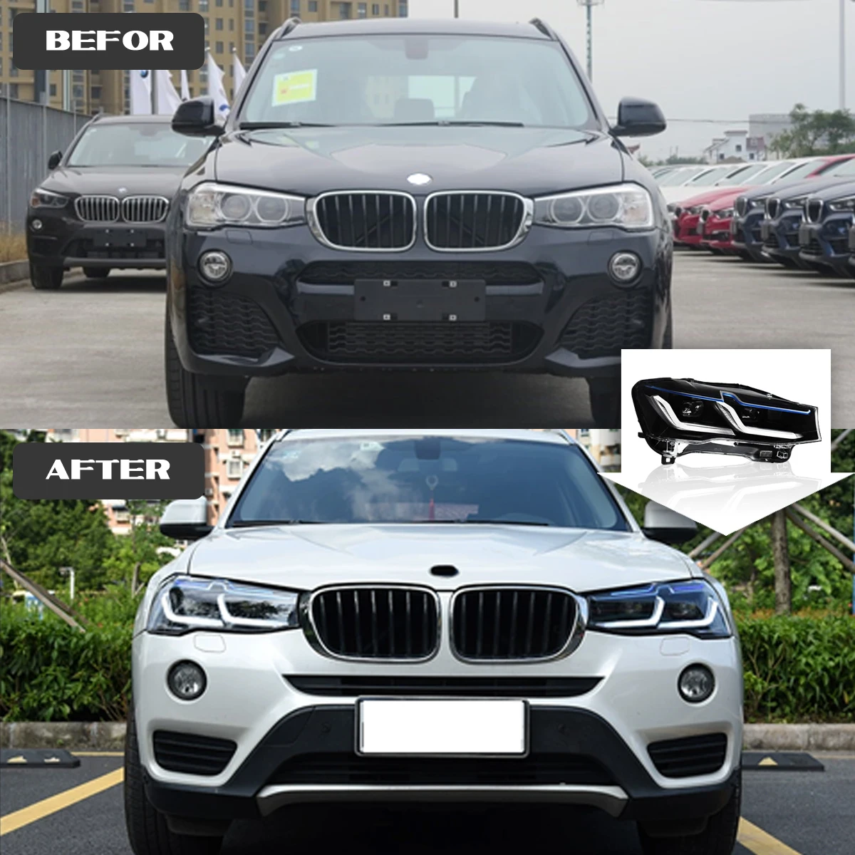 TYPY LED 車のヘッドライト BMW X3 2010-2016 X4 F26 F25 ヘッドライト