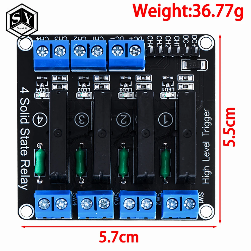 Multi-Channel Solid State Relay Module with High/Low Level Triggering