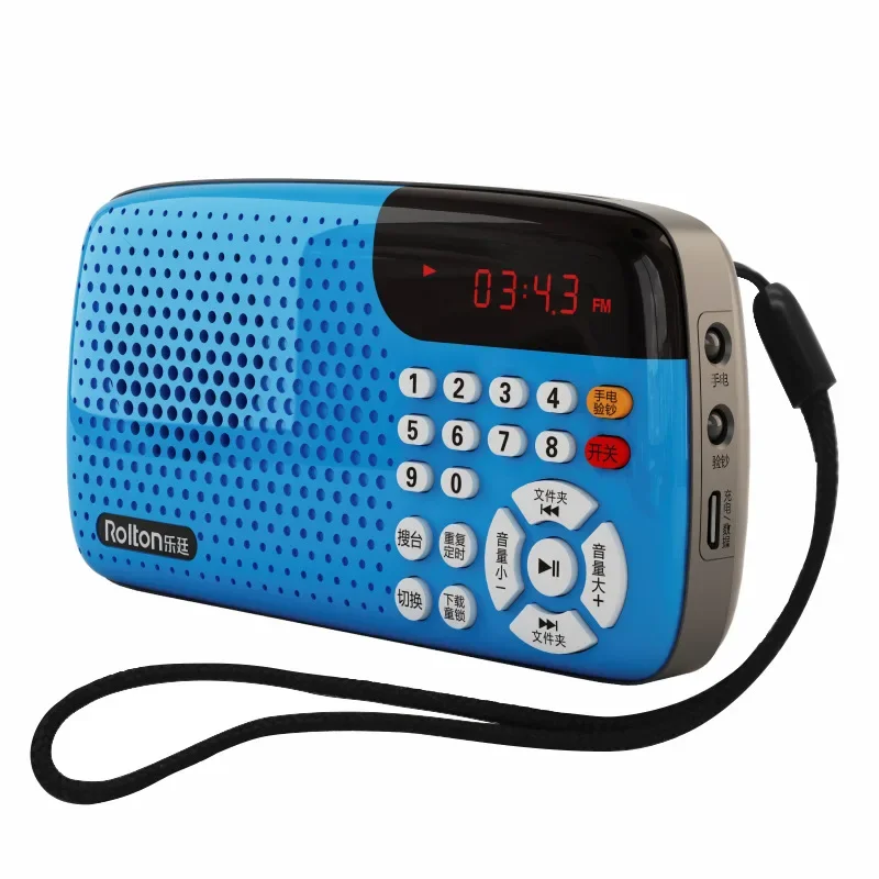 Rolton W105 Portable Radio Mini Stereo LED Display USB TF Auditorium Large Speakers Radio for Old Man Morning Exercise Radio