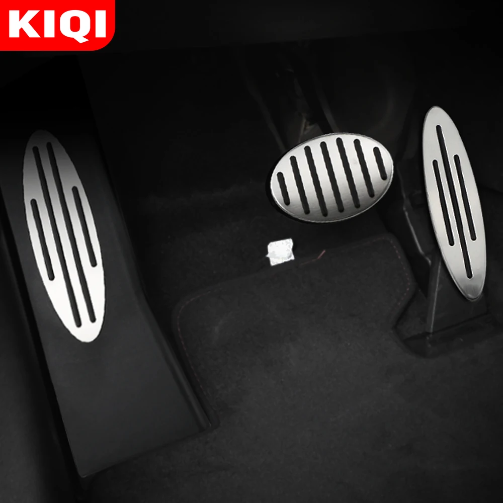 Car Pedals Pedal Cover KIQI Car Gas Fuel Brake Pedals Dead Pedal Pads Cover for Mini Cooper JCW R56 R60 R61 F54 F55 PACEMAN COUNTRYMAN CLUBMAN ROADSTER