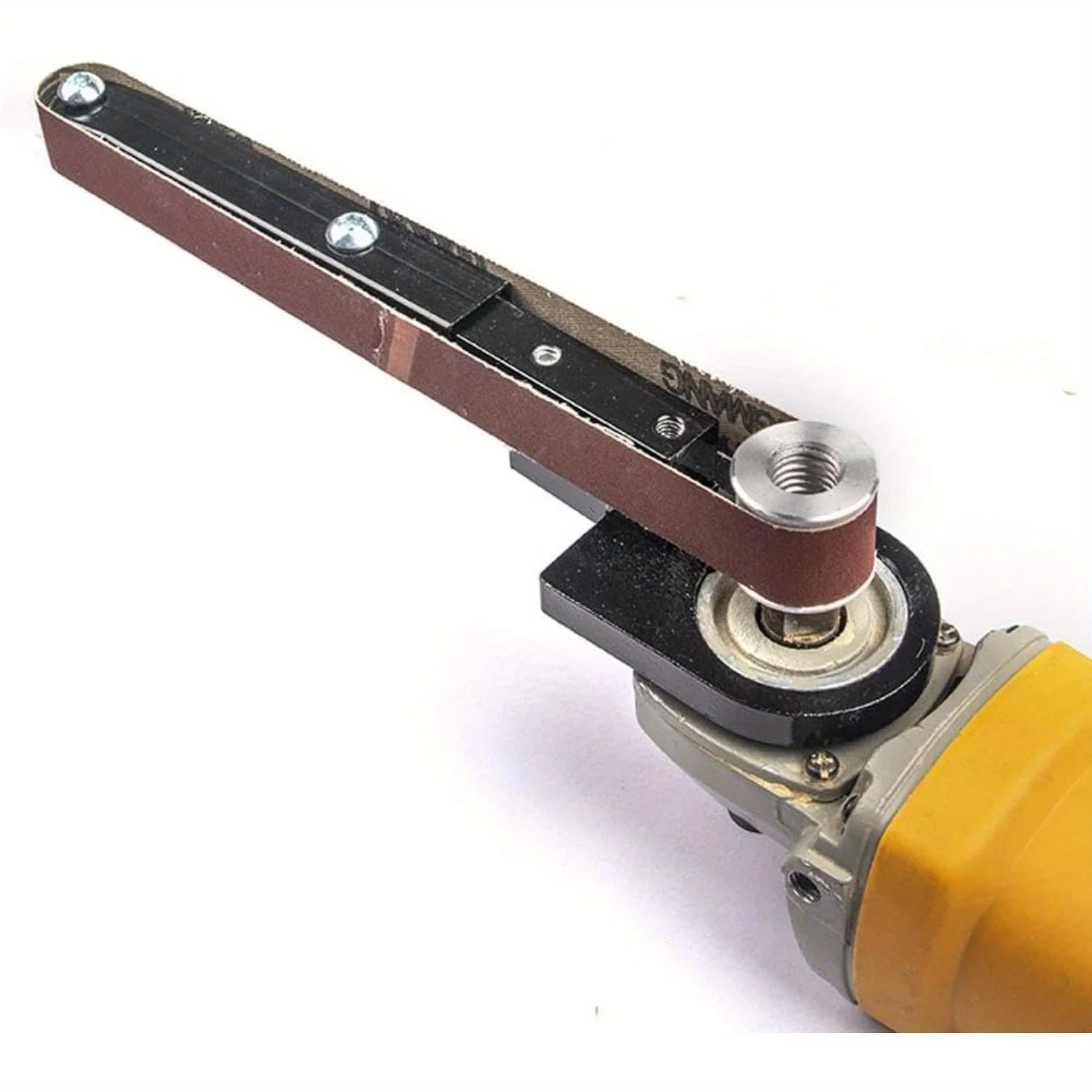 Electric Belt Grinder Belt Sander for Metal Polishing - Attachment for Angle Grinder Ideal for Aluminium Iron Steel And More