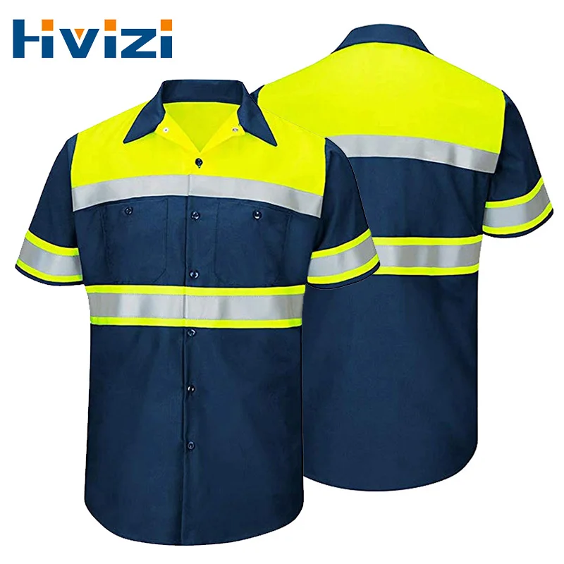 SizeS4XLTwoToneHighVisibilityReflectiveShirtforMenHiVis