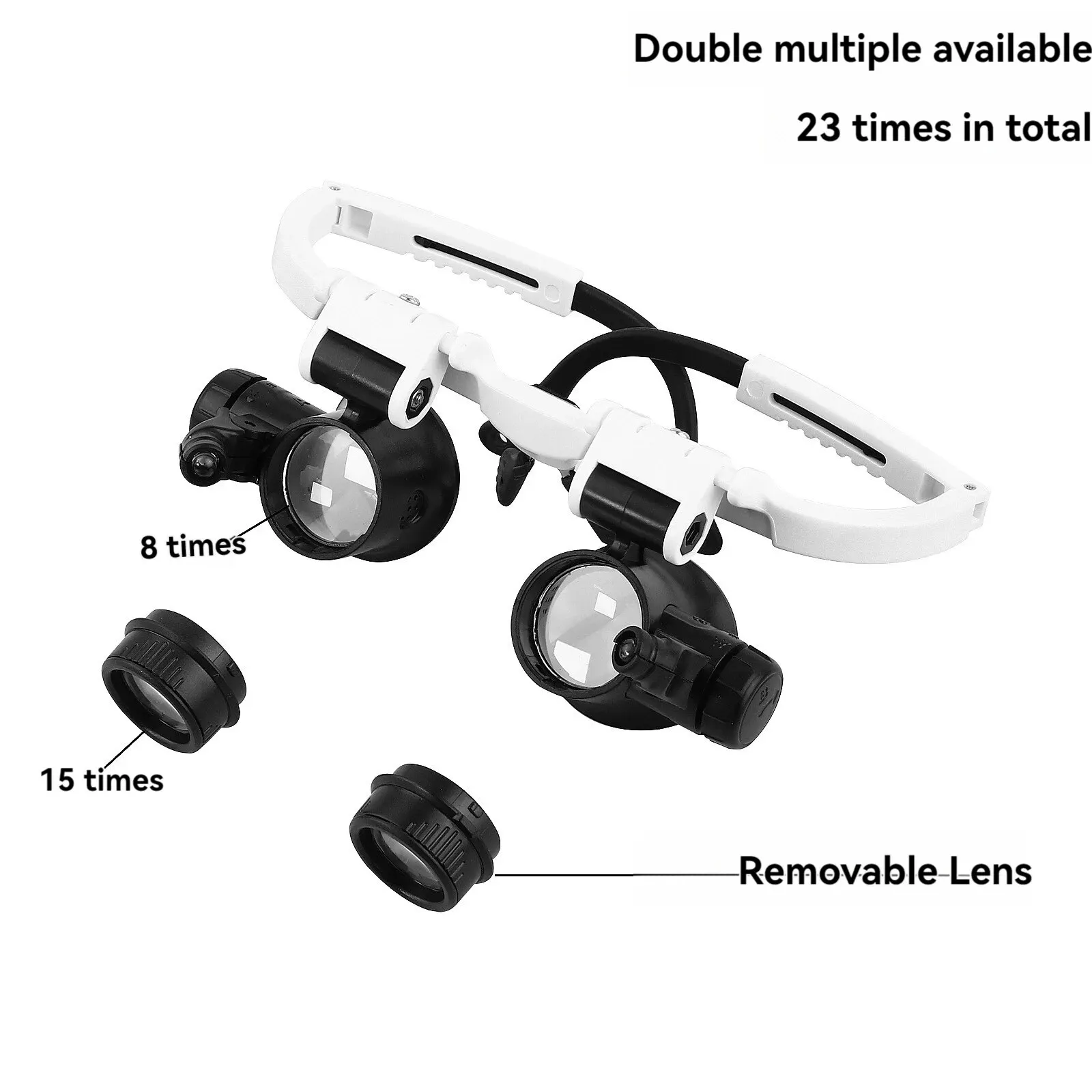 Magnifying Glass Head Magnifier Clock Repair Engraving Glasses Antique Jewelry Identification 3 Group Magnification Led Lights