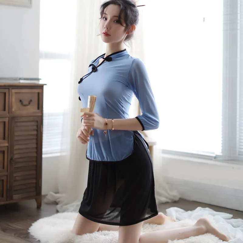 

Женское школьное платье Hots, синие рубашки, черные юбки, костюмы униформы для студентов, эротическое нижнее белье, сексуальная прозрачная одежда для косплея