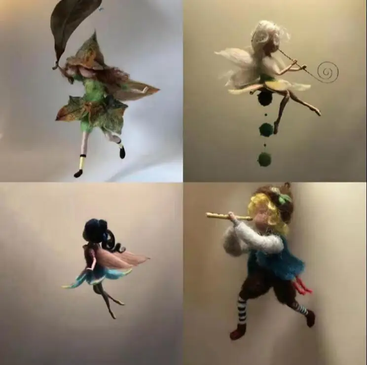 Wool Felt Needlepoint Kit Fairy Doll Felt Needle Keychain Craft Needlecraft DIY Handmade