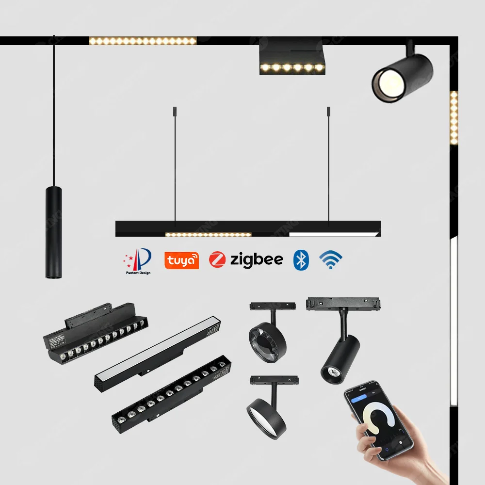Магнитное настенное освещение для шайбы, магнитная направляющая, 48 В, 7 Вт, шаровая подвеска, фокусные светильники, магнитная линейная направляющая, точечная решетка, светильник Магнитное настенное освещение для шайбы, магнитная направляющая, 48 В, 7 Вт, шаровая подвеска, фокусные светильники, магнитная линейная направляющая, точечная решетка, светильник