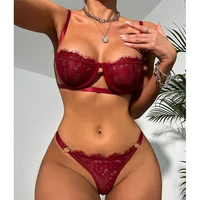 Ensemble érotique Teddies Lingerie femmes soutien-gorge Transparent Sexy doux dos nu pyjama jupe tentant discothèque chemise de nuit sous-vêtements dentelle 4