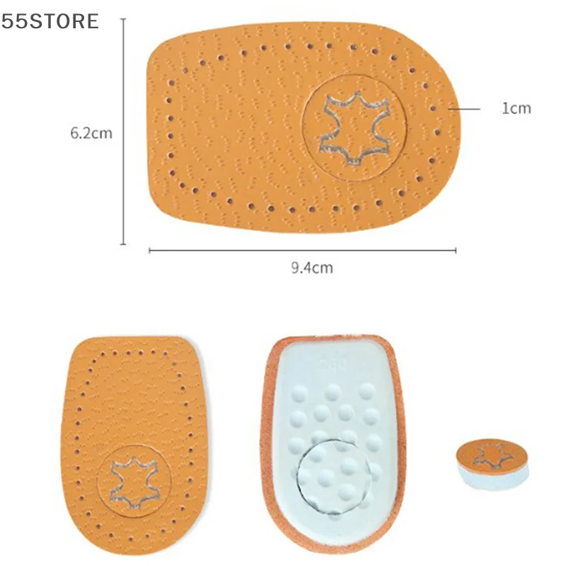 Unisex Soft Insole Heel Support Lift Insert Shoe Pad Height Foot Cushion 2Pcs