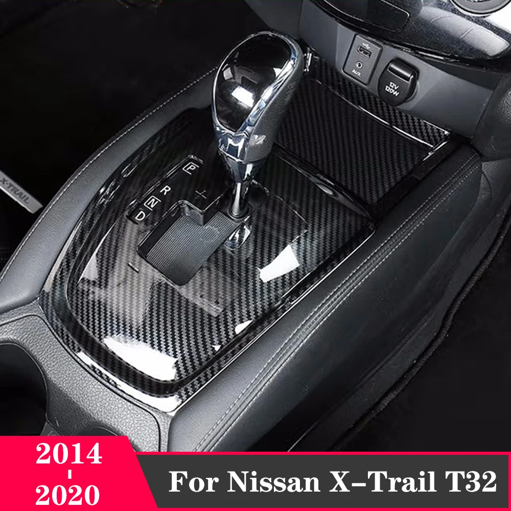

Для Nissan X-Trail X Trail T32 2014 - 2020 ABS углеродное волокно Автомобильная панель переключения передач рамка Крышка отделка автомобильные аксессуары интерьерный комплект