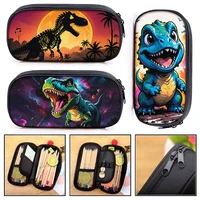 Cute Dinosaur Print Cosmetic Case Pencil Bag T-rex Skeleton Pen Box Kids Stationary Bags School Supplies Gift 1