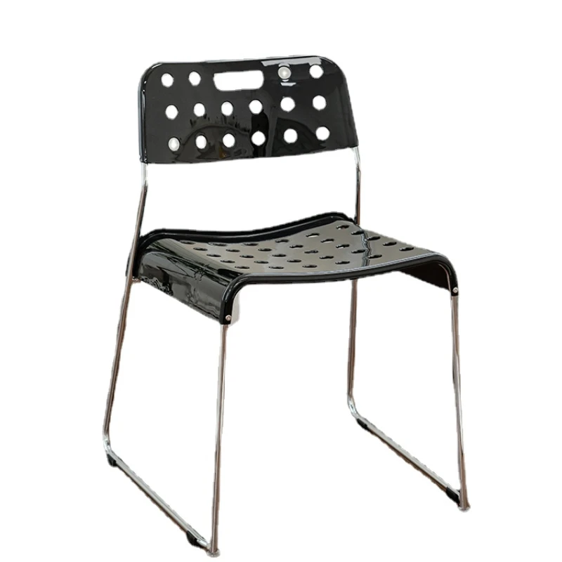 

PQF Middle-Ancient Hole Chair Plastic Dining Chair Stackable Leisure Armchair