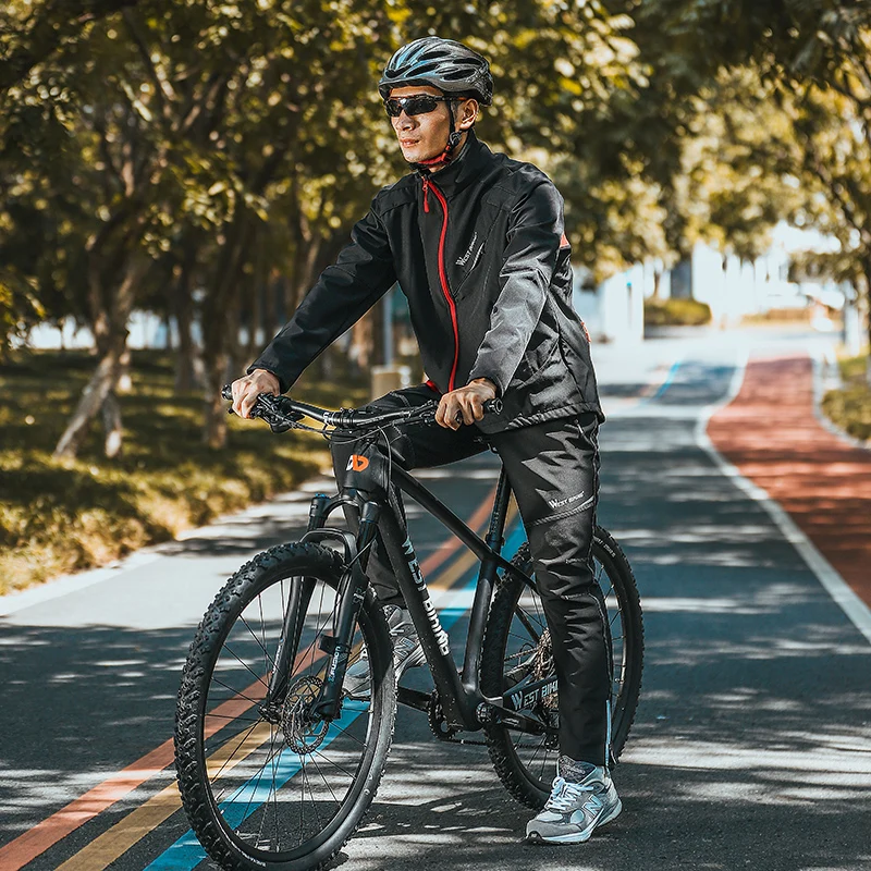 Conjunto Chaqueta Ciclismo Invierno Hombre Prueba Viento