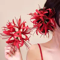 Hawaiian Lycoris radiat Hair Clip For Women Girls Romantic Bohemian Flower Side Bangs Clip BB Hair Clips Hair Accessories