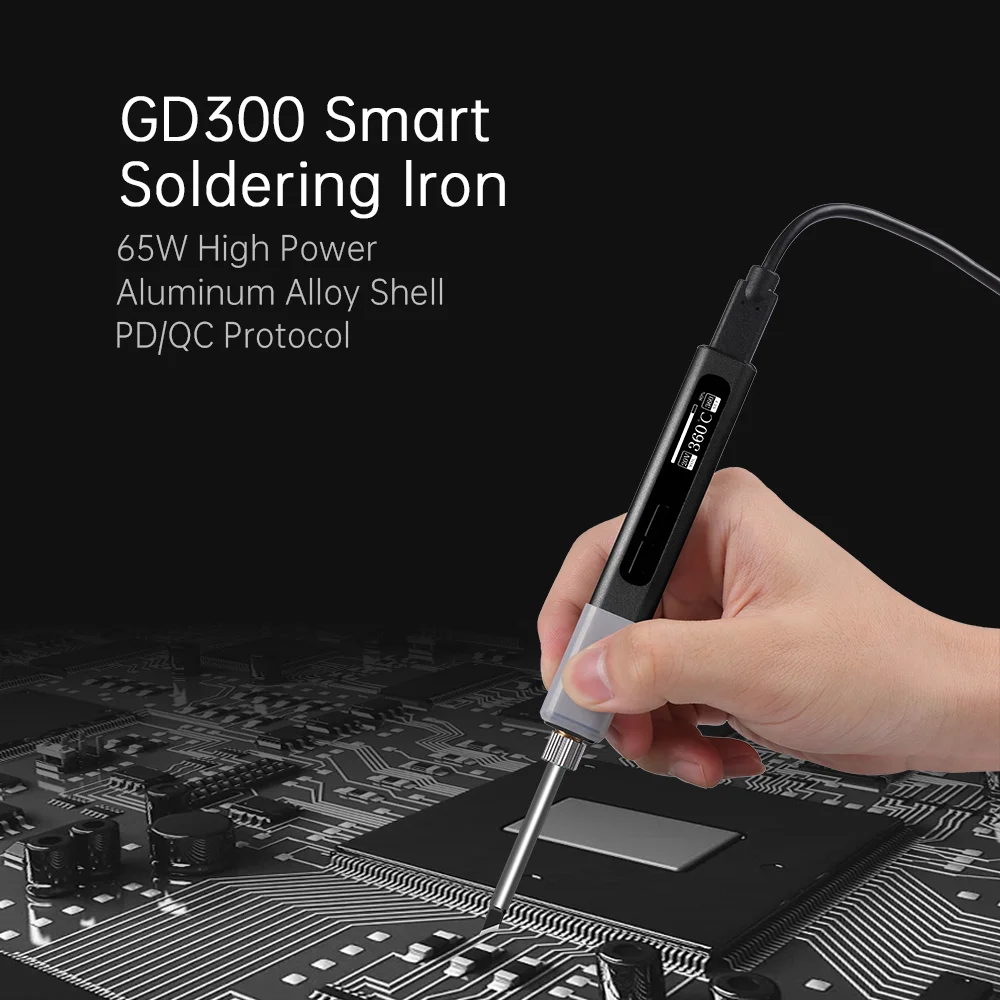 GVDA Electric Soldering Iron Kit 65W Repair Tool Welding Solder Rework Station Heat Pencil Smart Portable Solder Iron Tips 5