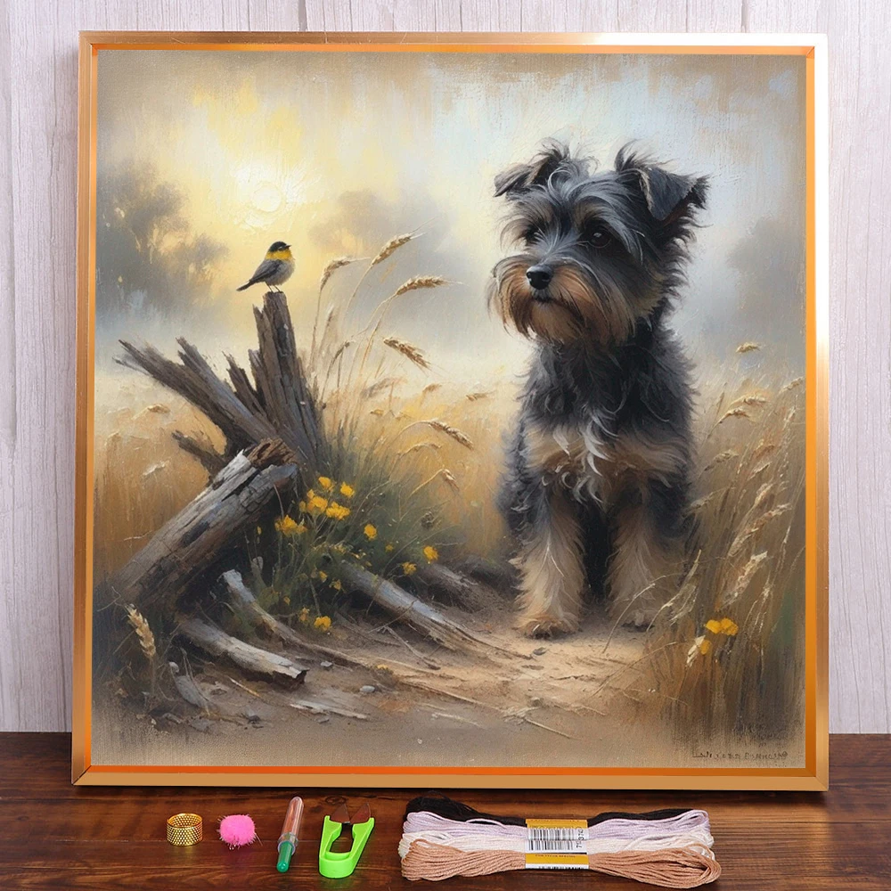 Animal Pet Dog Printed Canvas 11CT Cross-Stitch Kit DIY Embroidery Handicraft Handmade Craft Hobby Promotions For Adults Floss