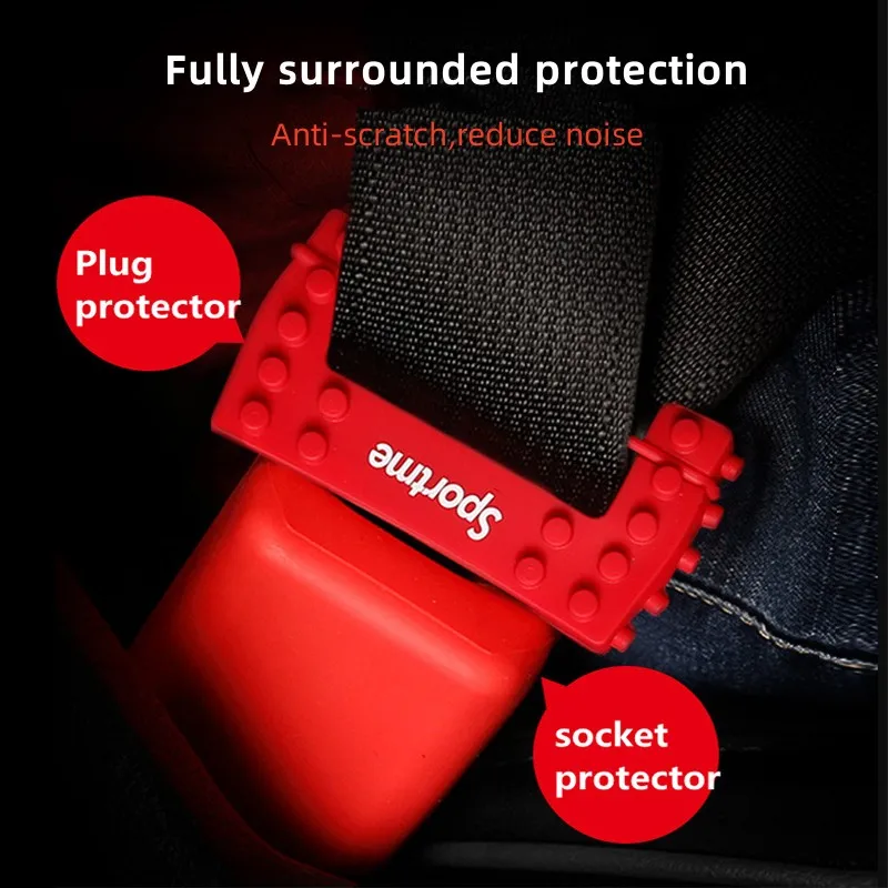 Seat Belt Covers Seat Belt Protector Car Seat Belt Accessory 2PCS Car Safety Belt Buckle Protector Silicone Anti-scratch Cover