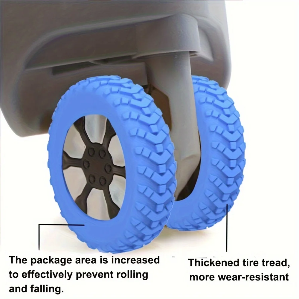 Wheels Protector Silicone Wheels Protector Wheel Cover 8PCS Colorful Silicone Wheels Cover Luggage Wheels Protector