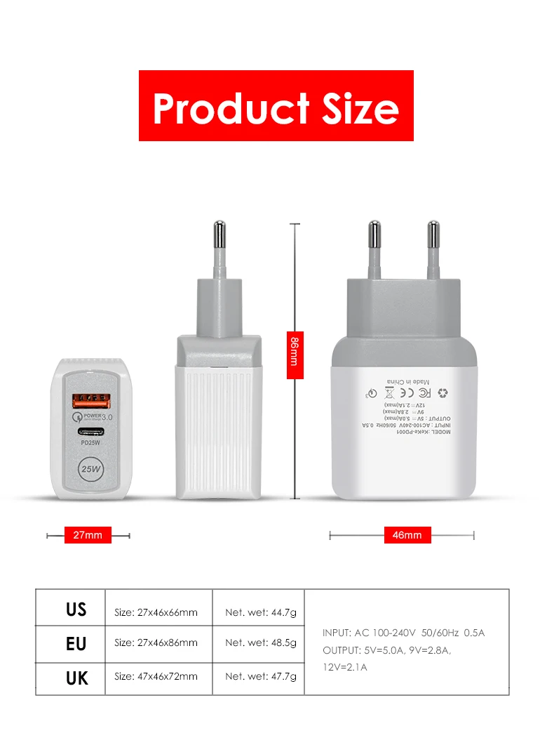 mobile phone chargers USB C Charger Dual Port Fast Charger PD QC 3.0 Type C Wall Charging Block for iPhone 13 Pro Max 12 11 8 plus iPad Watch Samsung 65w charger