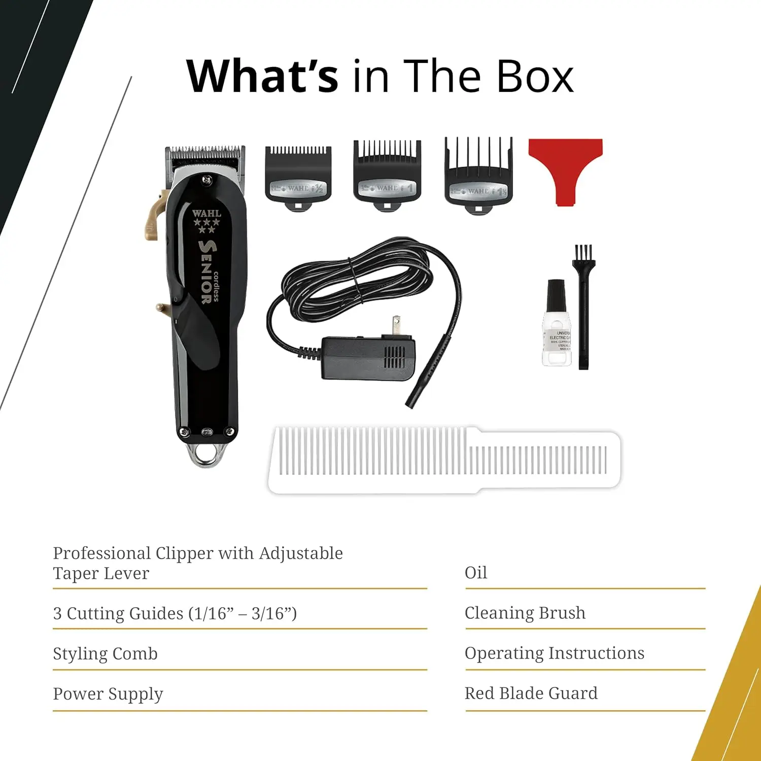 Professional 5 Star Cordless Senior Clipper, Precision Fade Blades, Metal Housing, 80-Minute Run Time