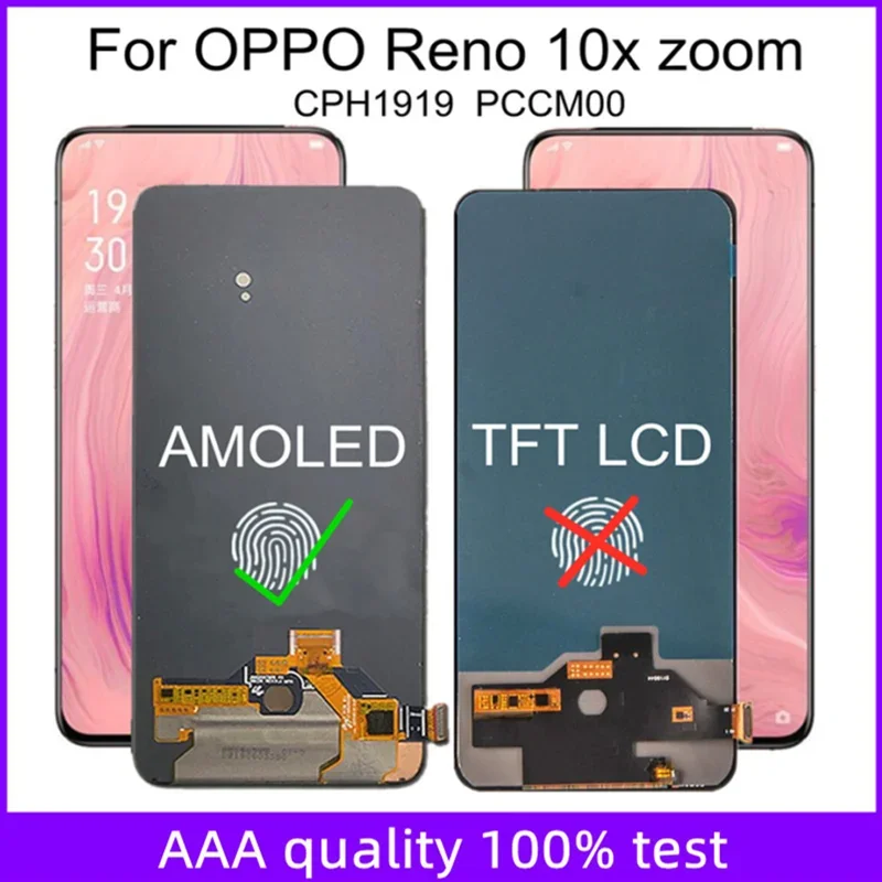 

6.6" For OPPO Reno 10x Zoom CPH1919 PCCM00 LCD Display Touch Screen Digitizer Assembly Replacement