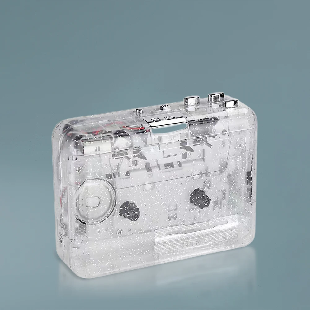 Cassette To MP3 Format Tape Player Full Transparent Shell English Listening Tape Player Plug and Play USB Type-C for Study