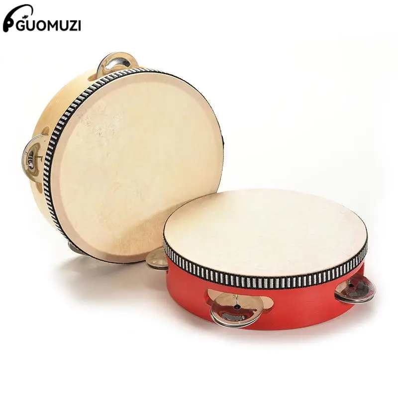 Dia 15cm Hand Held Tambourine Drum Bell Metal Jingles Percussion Musical Toy For KTV Party Kids Games | Спорт и развлечения