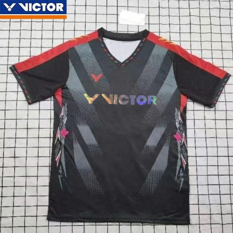 Victor New Men's and Women's Same Badminton Breathable Loose Short-sleeved Top with Shorts Set