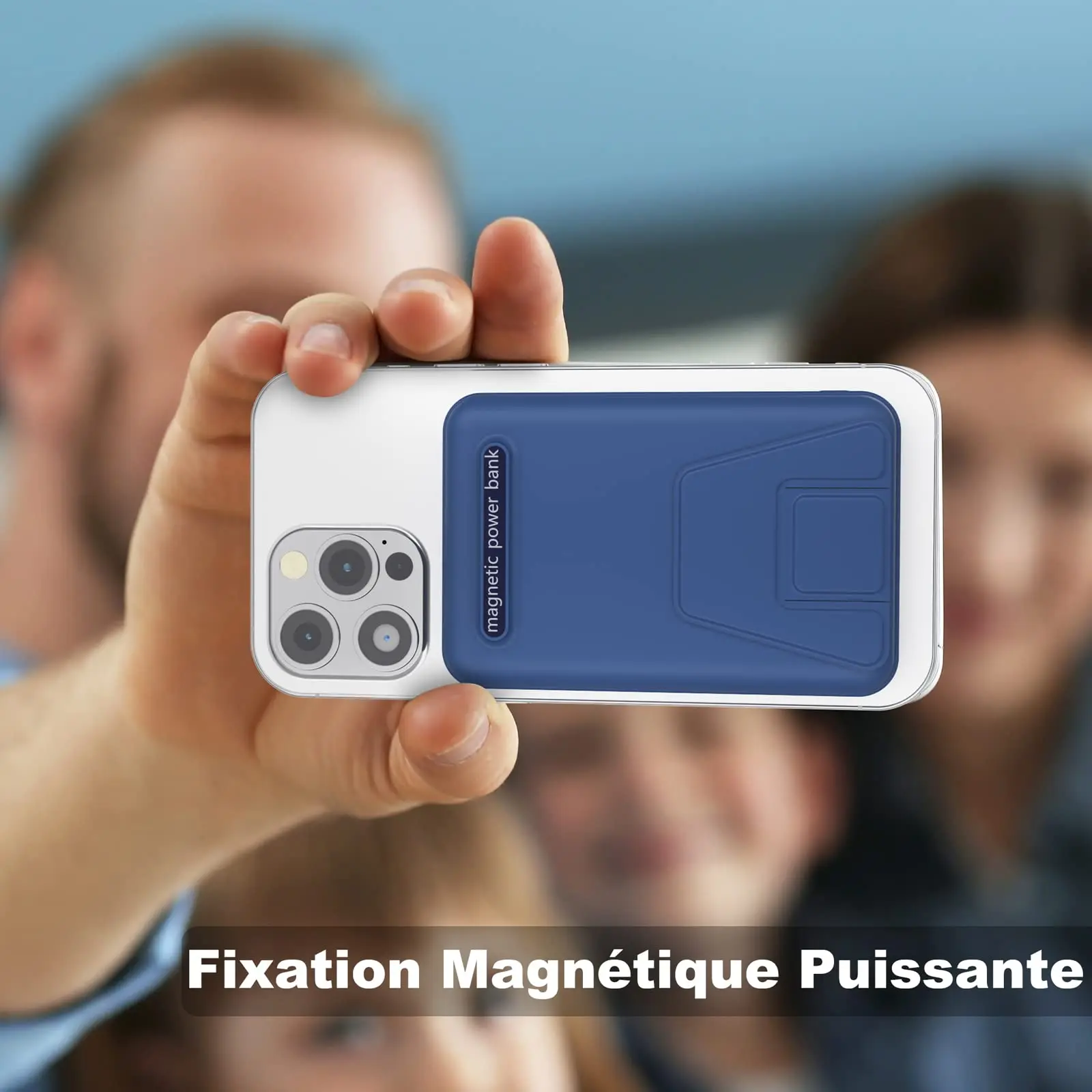 Mag-Safe 보조배터리 무선 마그네틱 외장 배터리, PD 20W 고속 충전, 10000mAh 접이식 휴대용 무선 충전기