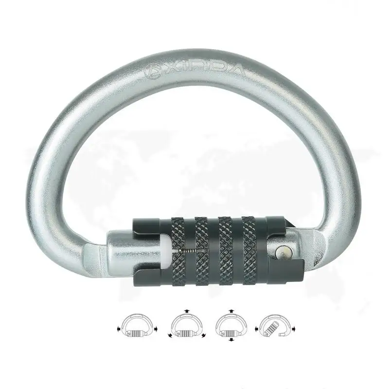 Rock Climbing Carabiners Safety Large Rock Clips Screw Lock D Shape Screw Lock Autolock Carabiner Clip Outdoor Equipment For