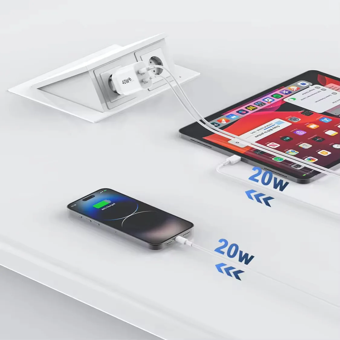 Original 40W Type C Fast Charger with PD Charging Cable - Premium Phone Accessory