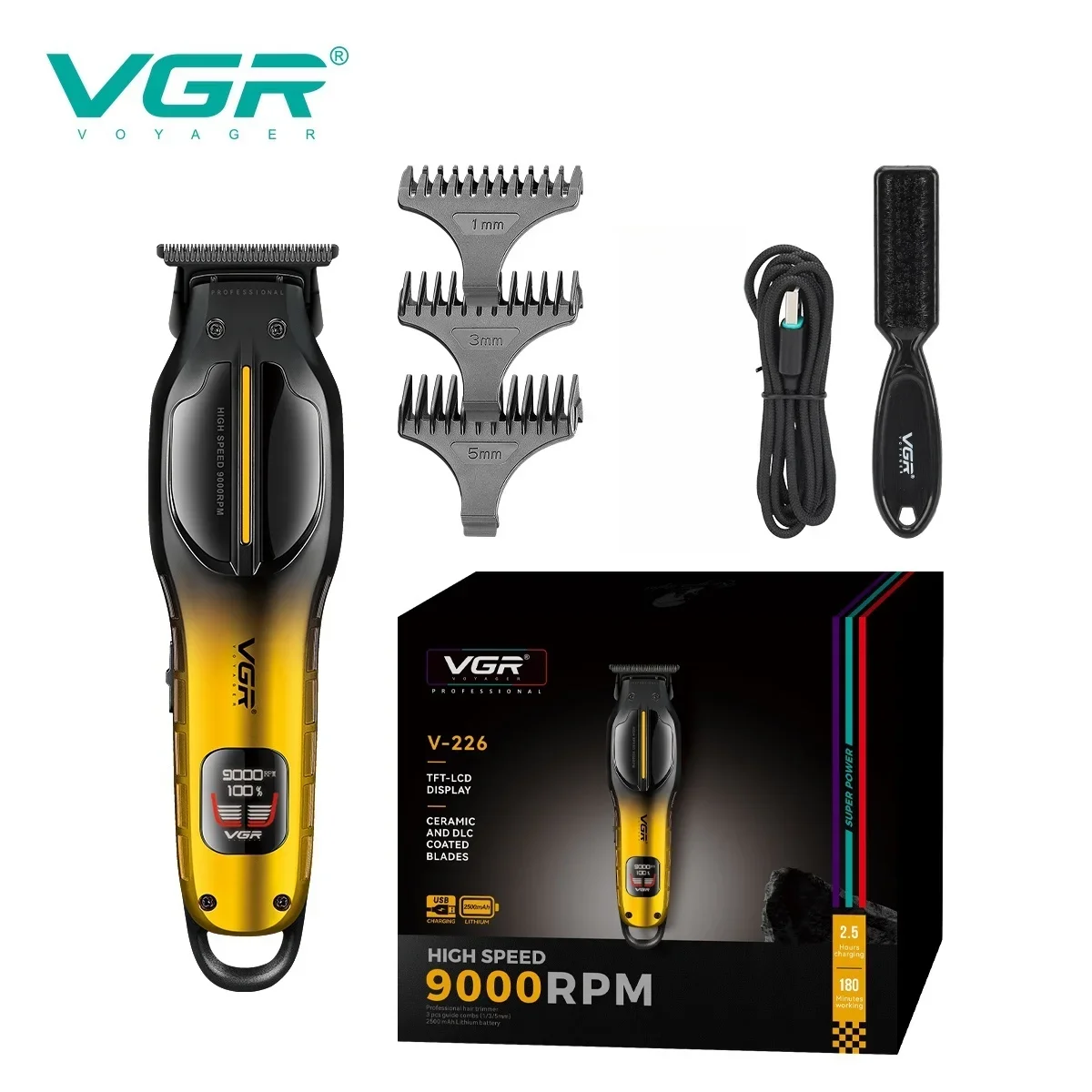VGR ماكينة حلاقة لاسلكية ماكينة قص شعر كهربائية ما...