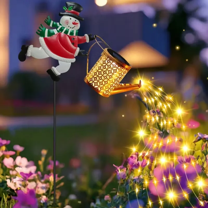2023 New LED Solar Garden Lights Santa Claus Elk Snowman Christmas Festive Lamps