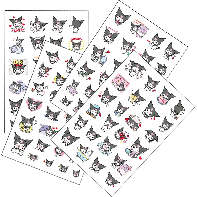 

Kuromi Anime Cartoon Cute Stickers Laptop Mobile Phone Water Cup Hand Account Waterproof Decorative Transparent Stickers