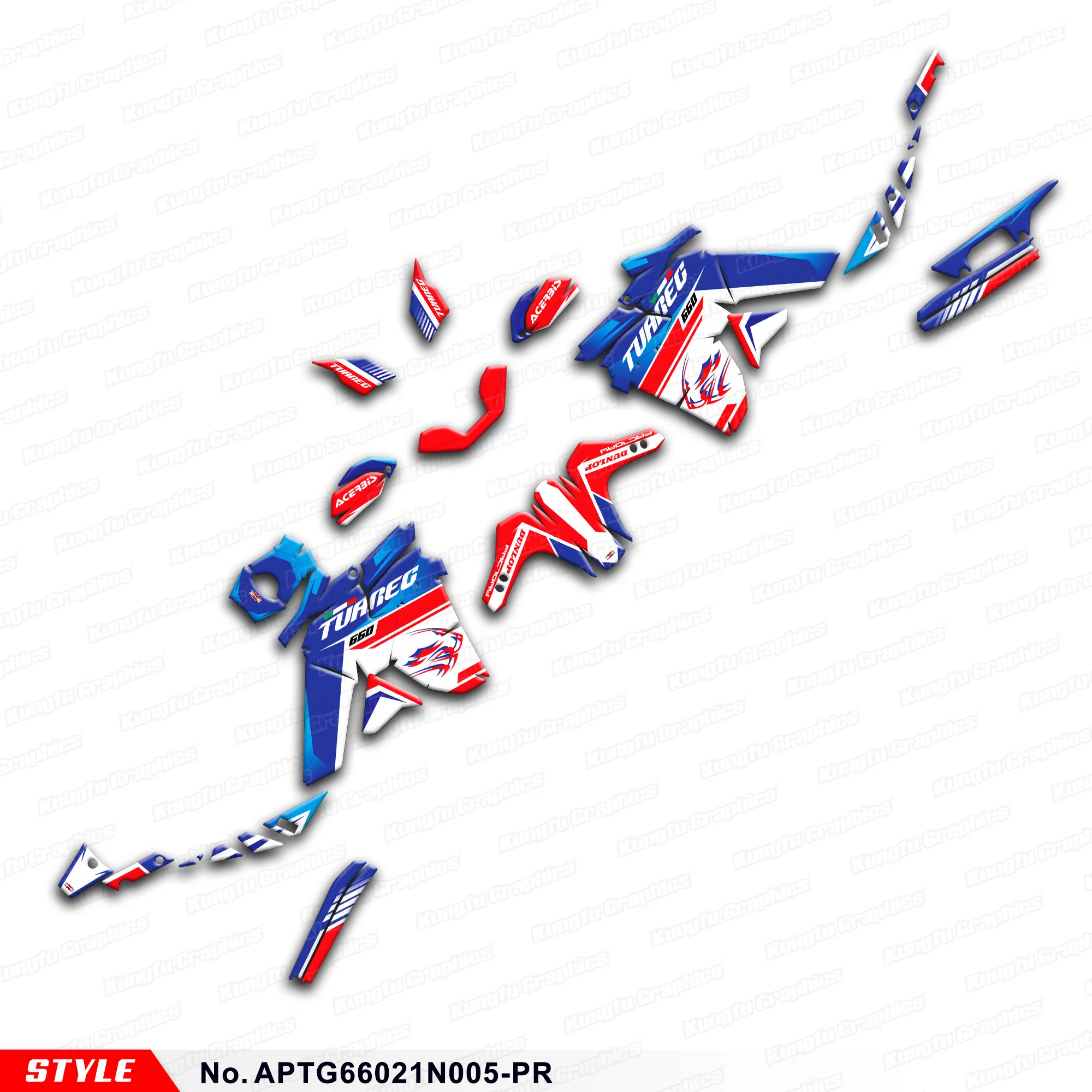 

Мотоциклетные наклейки, оболочка для Aprilia Tuareg 660 2021 2022, APTG66021N005-PR