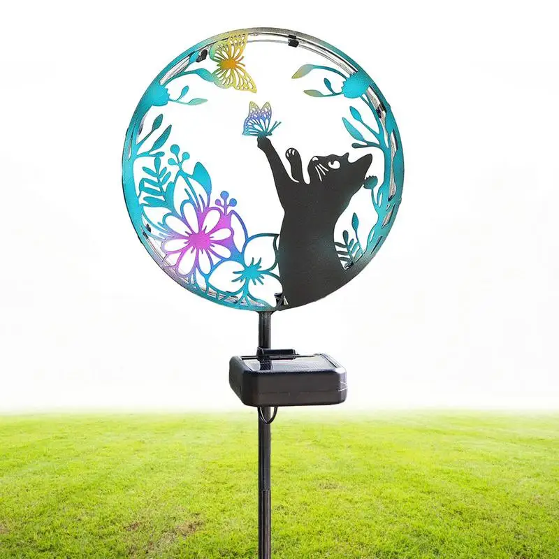 

Solar Lights Outdoor Waterproof Solar Garden Lights Outdoor Metal with Flower Grass Angel Decor LED Pathway Decorative Lights