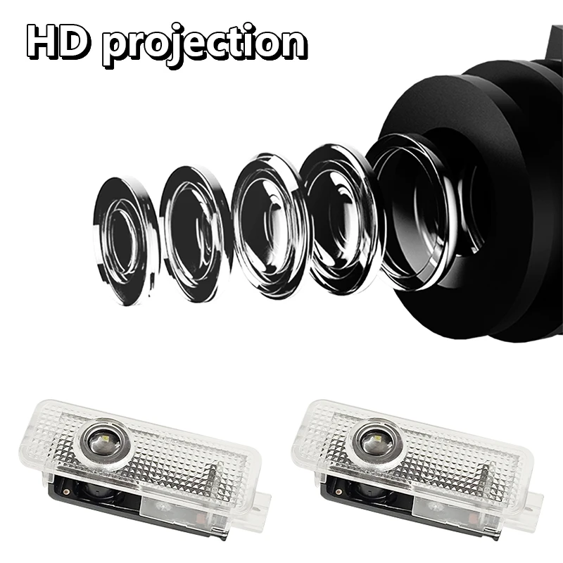 랜드로버 레인지로버 디스커버리 프리랜더 이보크 SVR 2003-2023용 플러그 앤 플레이 LED 자동차 도어 웰컴 로고 프로젝터 라이트 2개