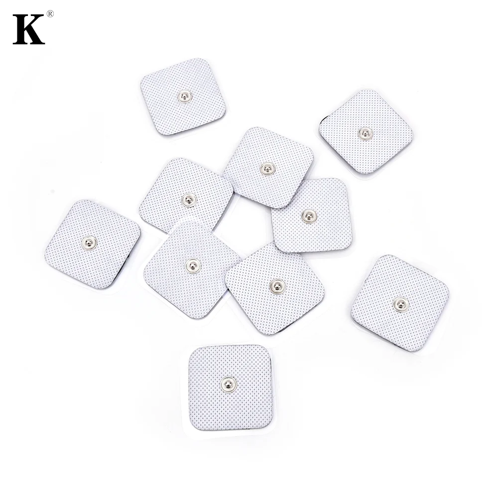 10pcs 4*4cm Square TENS Non woven Self Adhesive Replacement Electrode