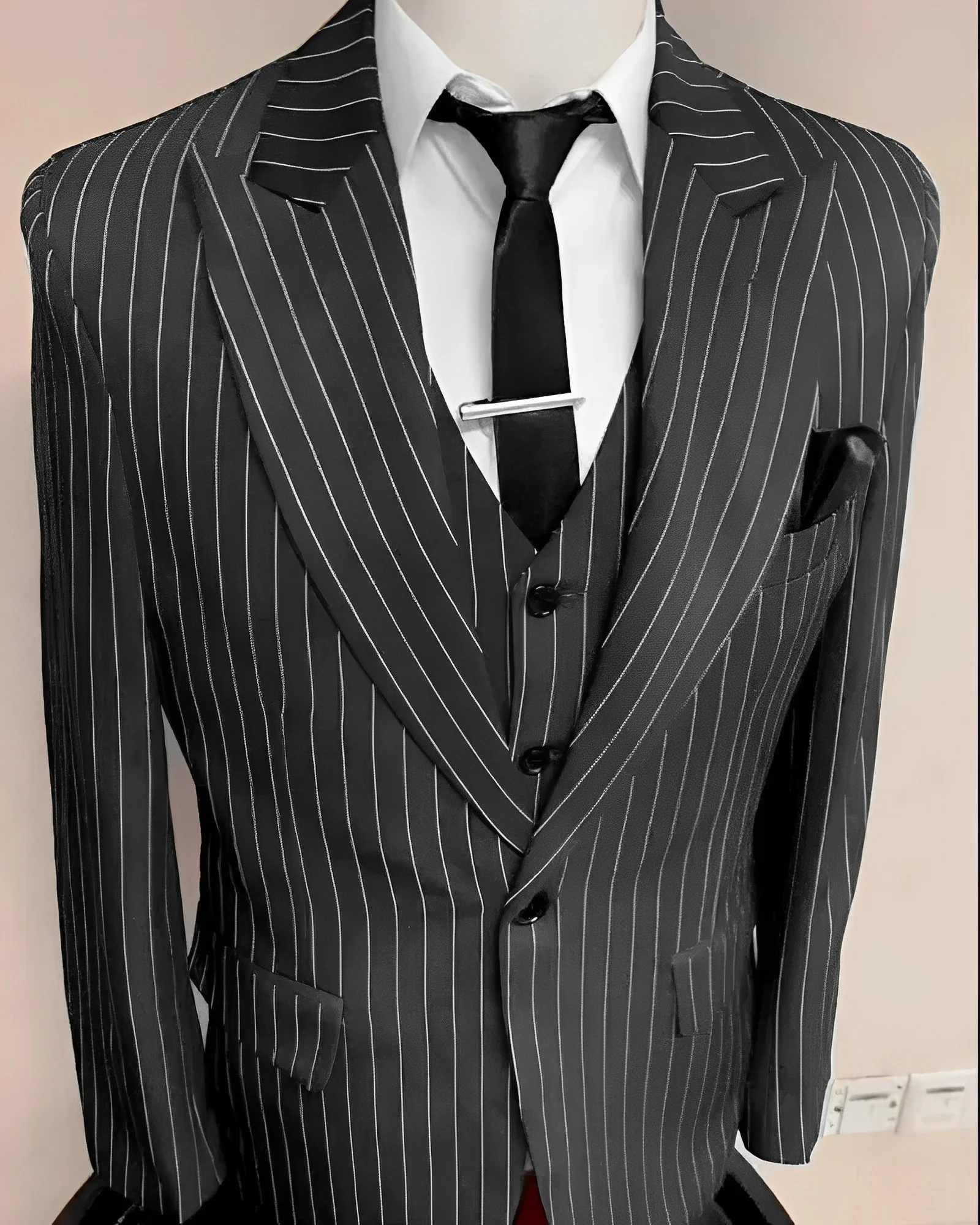 Men's Formal Suit Striped 3 Piece Set Wedding Groom Tuxedo 2023 Elegant Men's Dress Custom Color XS-5XL