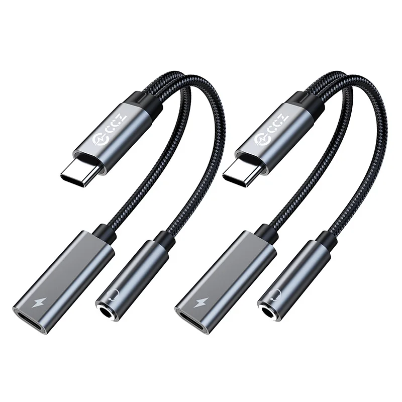 USB-C Audio and Charging Splitter Dongle with 3.5mm Headphone Jack and 15W Power Delivery