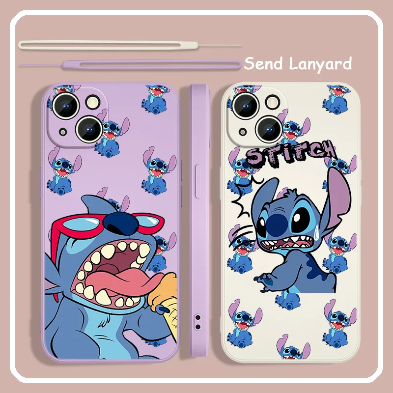 iphone 13 cover Cute Stitch Baby Disney For Apple iPhone 13 12 11 Pro Max mini XS XR X 8 7 6S 6 Plus Liquid Rope Soft Phone Case Cover iphone 13 clear case