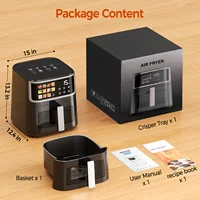 Friteuse à air intelligente Patbrela 8L 1700W avec écran tactile LED 11 fonctions prédéfines Max 200 °   Friteuse à air sans huile à panier antiadhésif amovible C 7