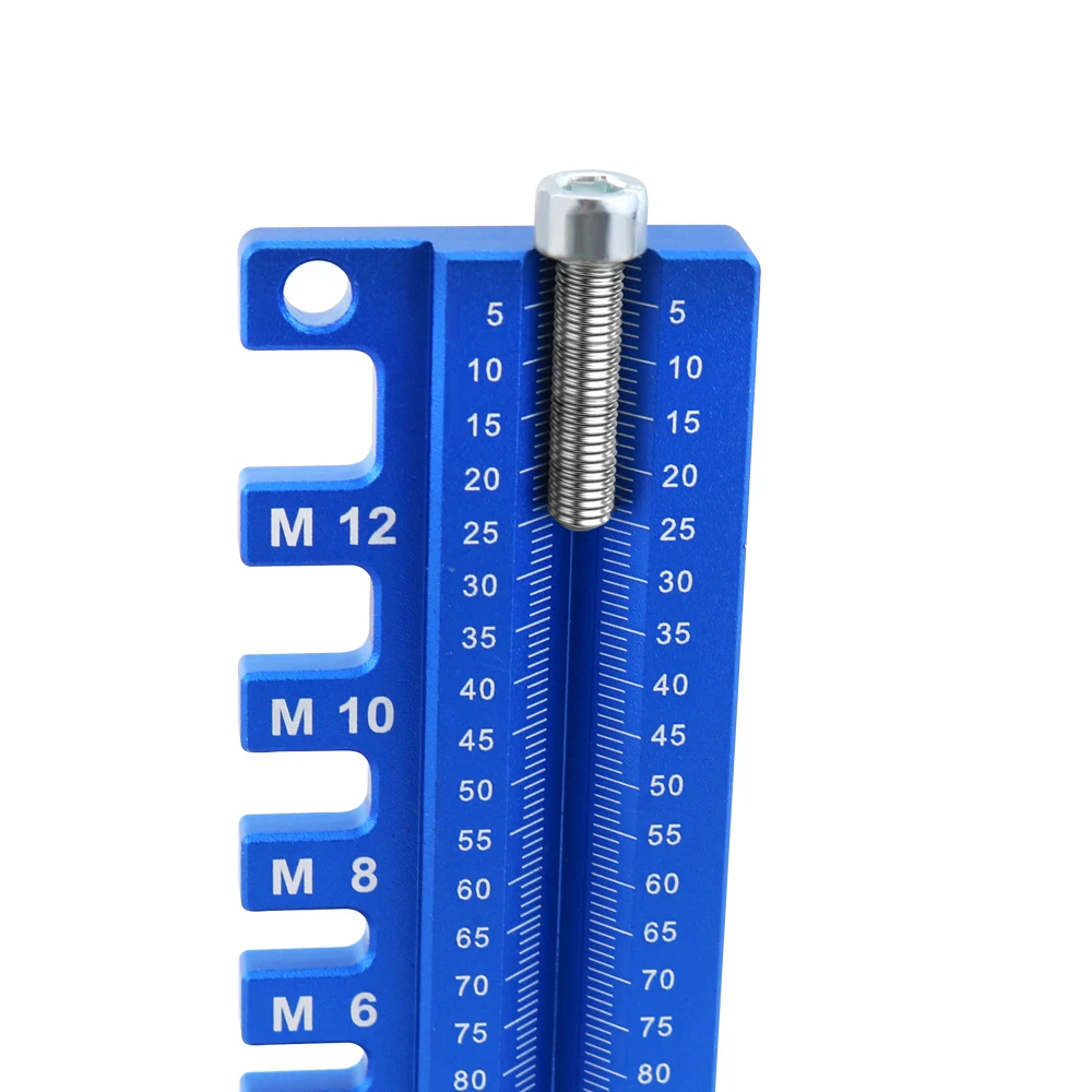 All aluminum alloy portable tool simple screw drill length measuring tool screw diameter measuring woodworking tool screw gauge carpentry gauge woodworking gauge