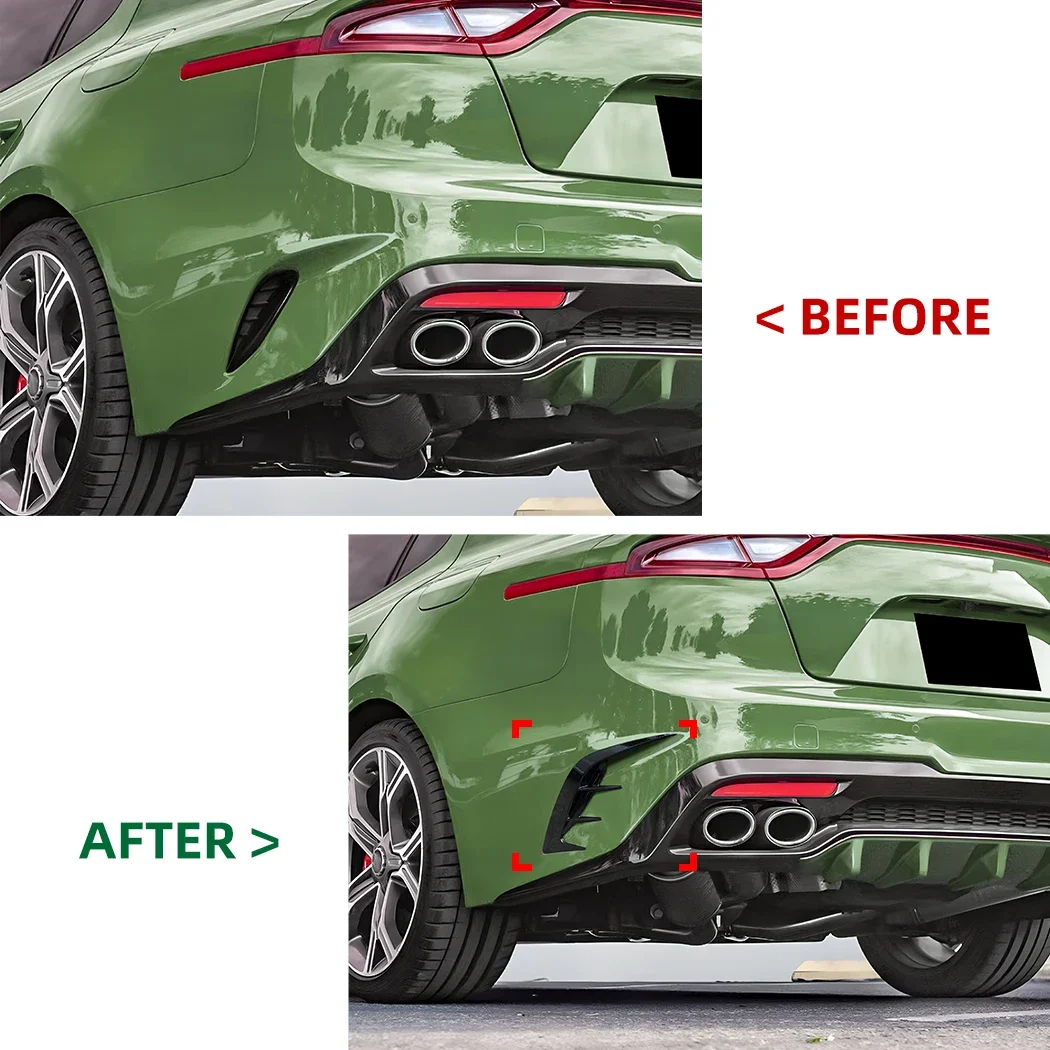 Car Accessories 2Pcs Rear Bumper Side Vent C Canard Covers For KIA Stinger Front Bumper Trim Canards Styling