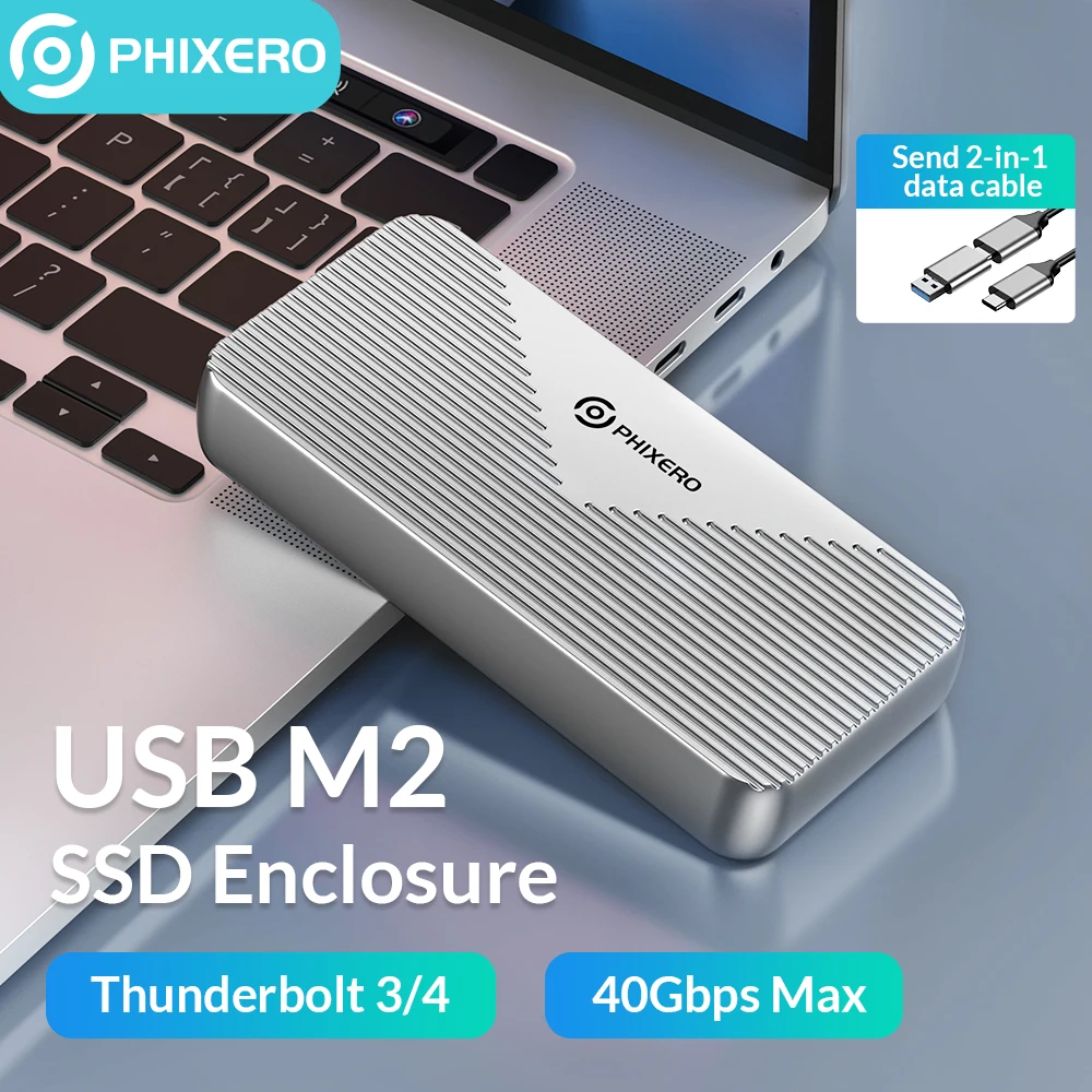 【-$18】Phixero 40Gbps M.2 Nvme Usb4 Custodia Ssd Custodia Esterna Hd Cover Thunderbolt 3/4 Usb Tipo C 3.0 Drive Disk Storage Box Per Mac