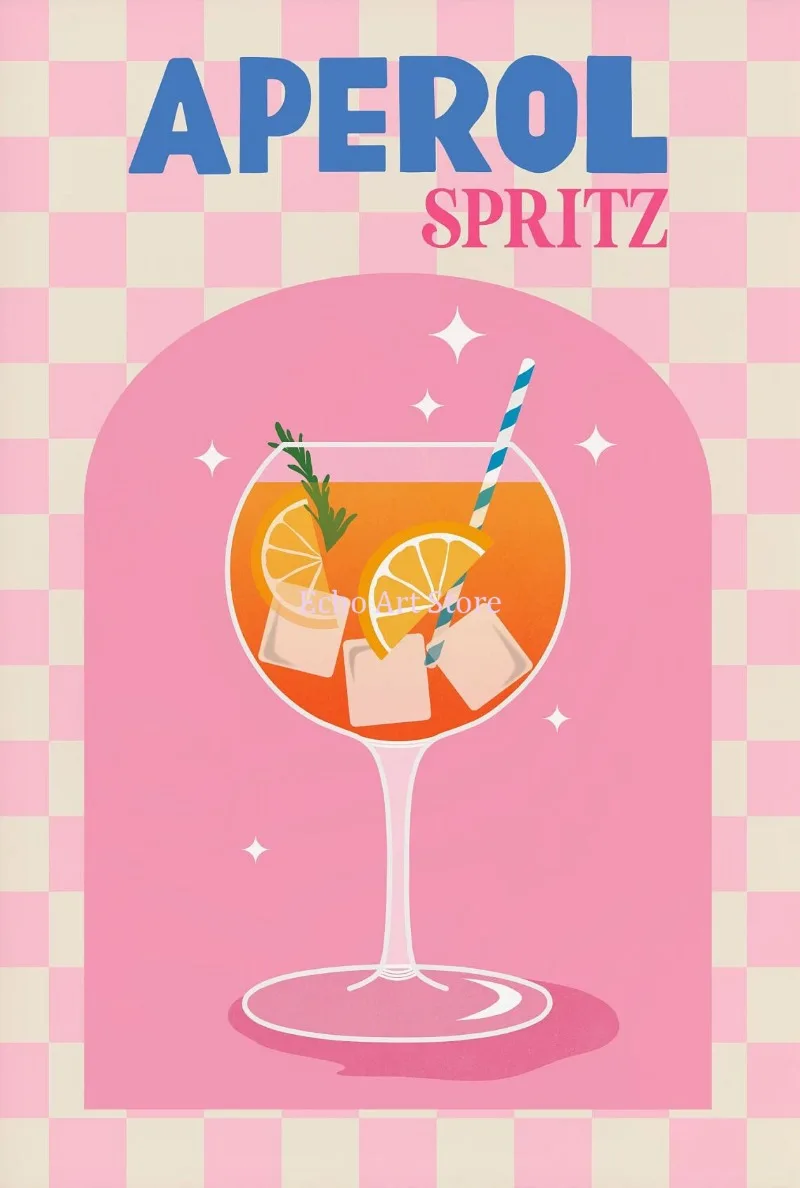 thumbnail image 1 of Retro Colourful Cocktail Rum Fashion Drink Fruit Juice Posters and Prints Canvas Printing Wall Art Picture for Bar Kitchen Decor, 1 of 5